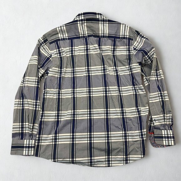 Bugatchi Shirt Mens XL Multicolor Long Sleeve Button Down Plaid Shaped Fit - Picture 2 of 9